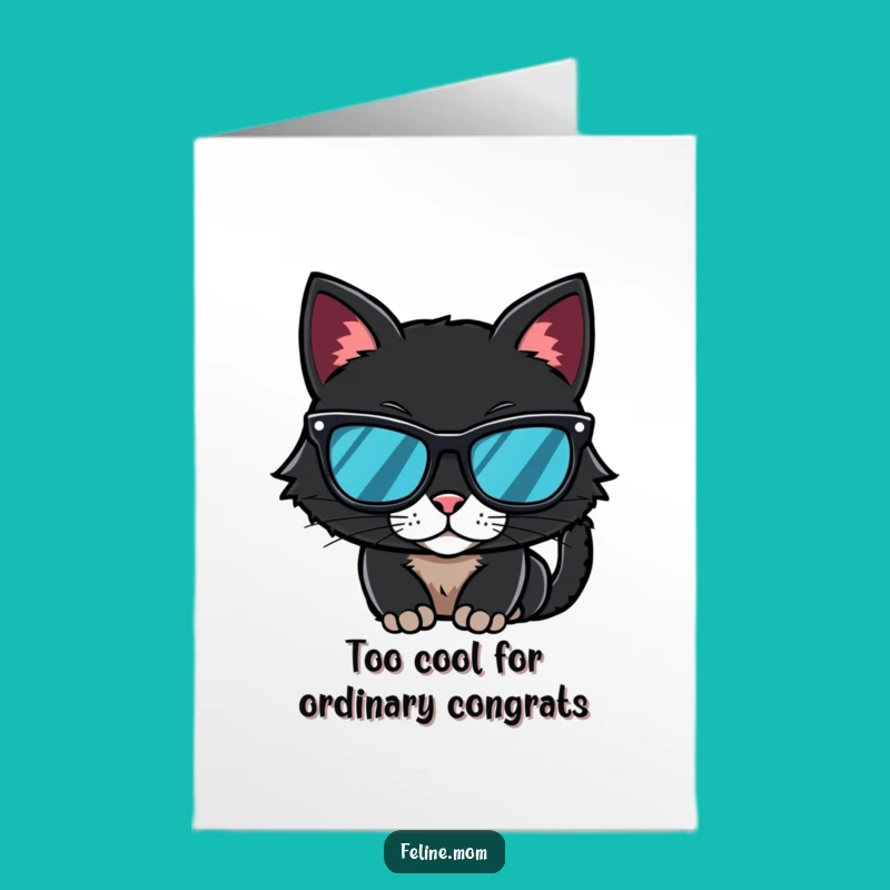 Free Printable Mysterious Cat Congrats Card - Secretive Downloadable Success