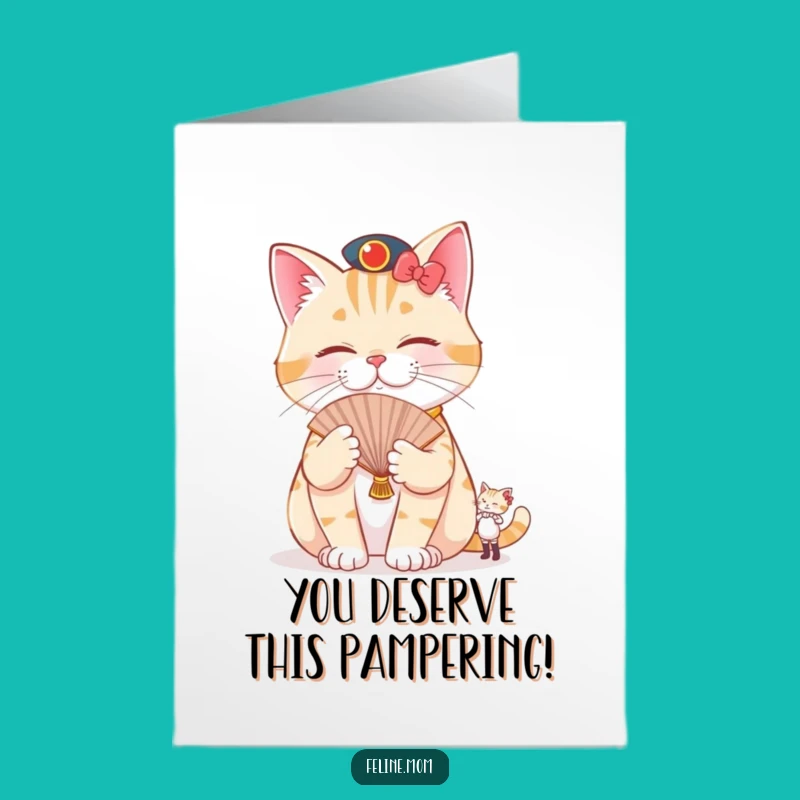 Free Printable Pampered Cat Congrats Card: Elite Achievement - Funny Downloadable Gift!