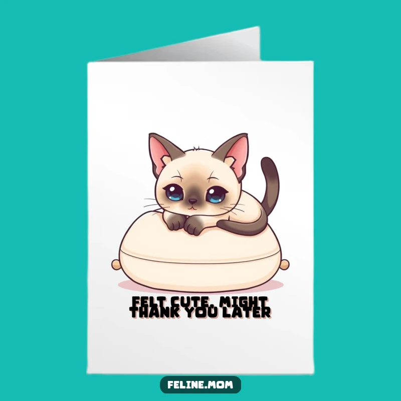 Free Printable Siamese Cat Thank You Card: Grateful Feline Elegance for a Heartfelt Gesture