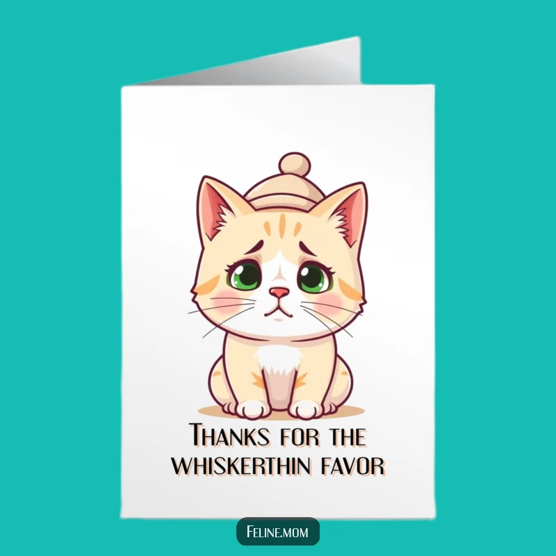 Free Printable Confused Cat Thank You Card: Funny Downloadable Gift of Thanks