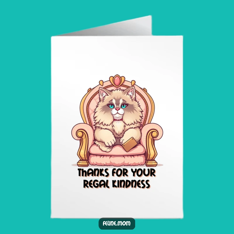 Free Printable Maine Coon Thank You Card: Gracious Royalty - Funny Downloadable Gift!