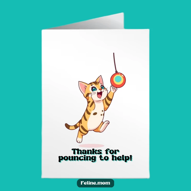 Free Printable Thank You Card: Bengal Cat's Energetic Thanks