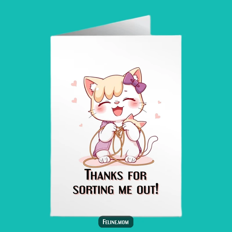 Free Printable Thank You Card: Cat Lady String Thanks, Funny Downloadable Gift