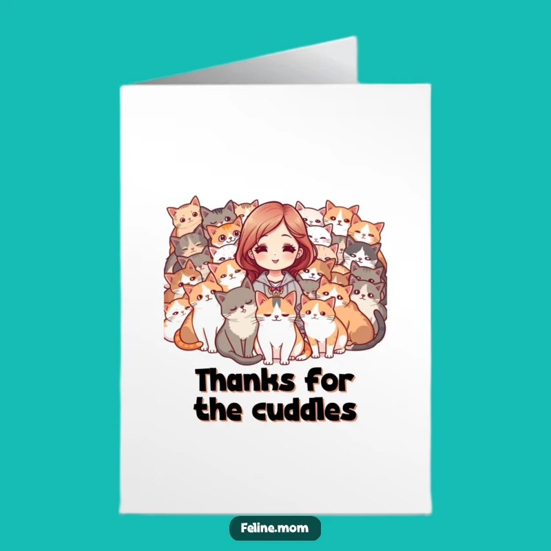 Free Printable Thank You Card: Cat Lady Mob Purring Thanks Downloadable