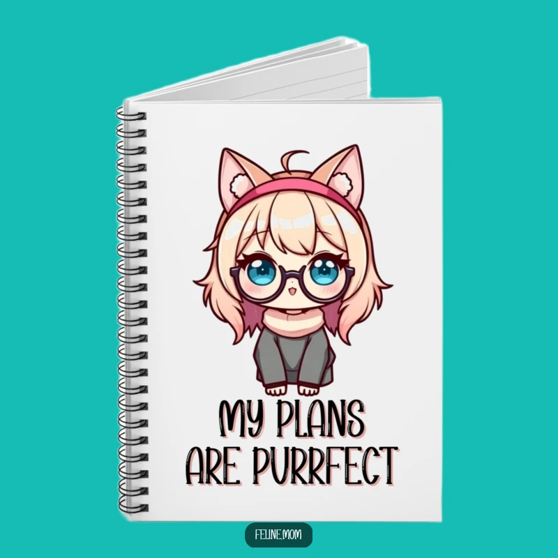 Funny Kawaii Cat Lady Notebook: Write in Style With Glasses & Cat Ears, Best Funny Gift