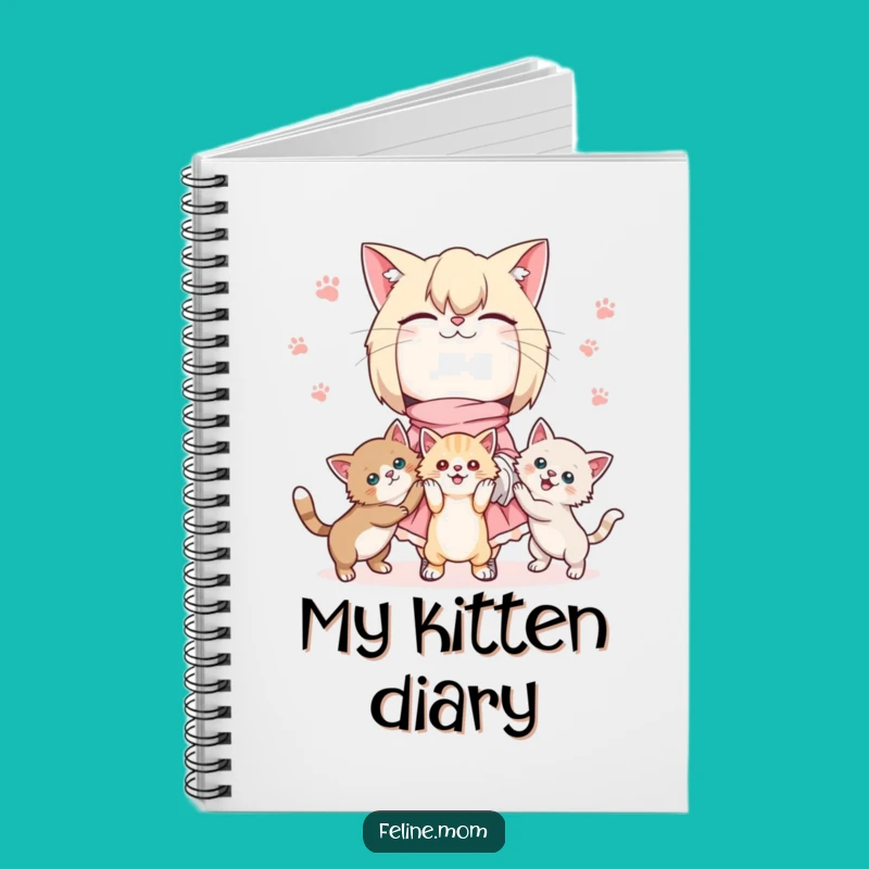 Kawaii Cat Lady Notebook: Juggling Kittens Pages, Cute Ideas Gift
