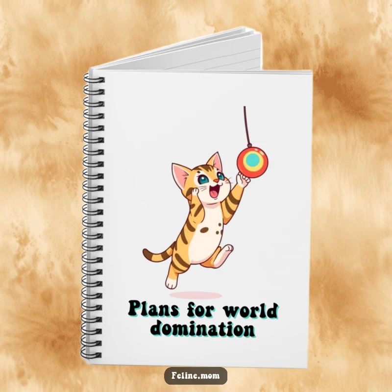 Funny Bengal Cat Toy Leap Notebook: A playful Bengal cat leaps towards a toy, ready to record your thoughts and adventures.