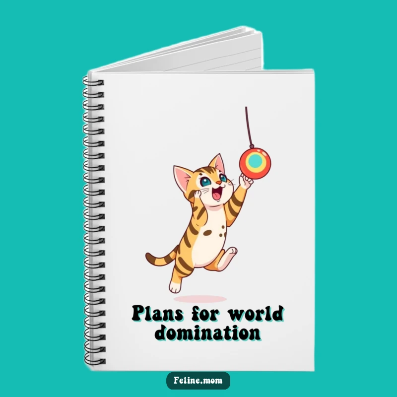 Funny Bengal Cat Toy Leap Notebook - Journal Your Playful Ideas