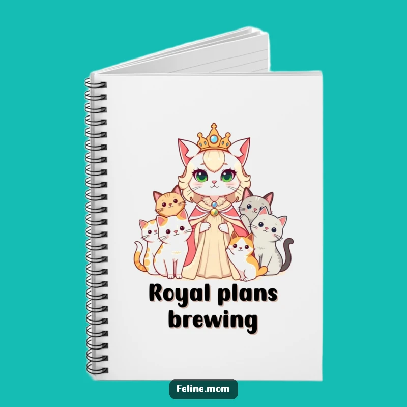 Funny Cat Lady Queen Notebook for Royal Ideas & Notes