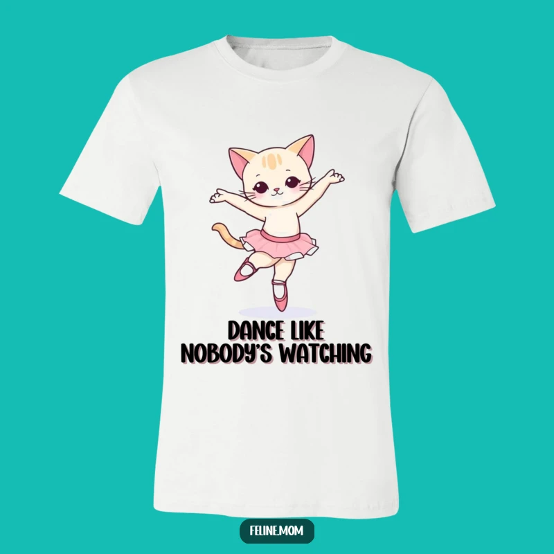 Funny Ballet Cat T-Shirt - Graceful Feline Dance Tee