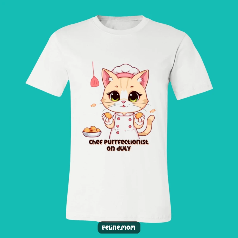 Funny Cat Lady Chef T-Shirt: Cute Chef Cat Mom Gifts for Her, Hilarious Present!