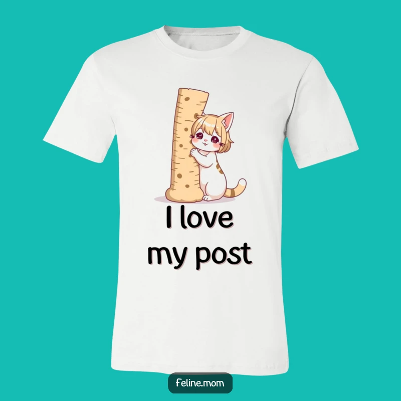 Funny Cat Lady Scratching Post T-Shirt - Unique Feline Companion Apparel