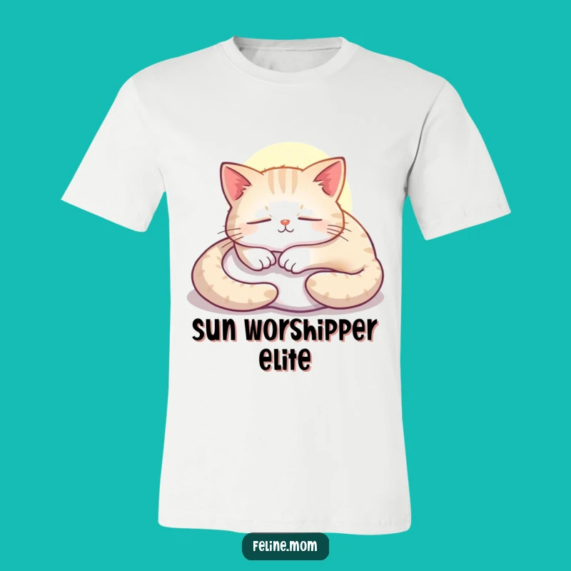 Funny Contented Cat Sunbeam T-Shirt: Relaxed & Comical Cat Lover Gift