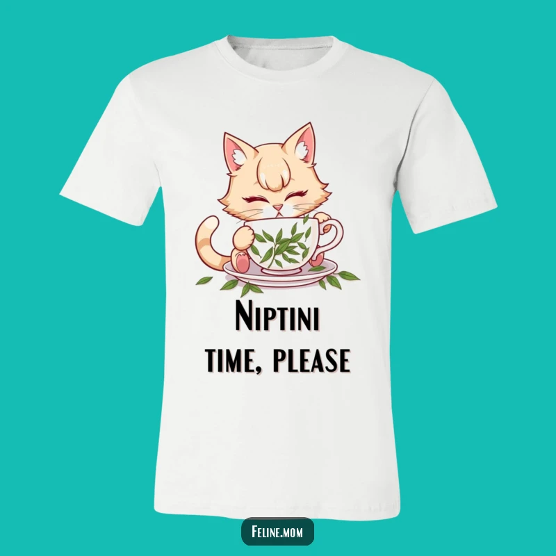 Funny Cat Lady Catnip Teacup T-Shirt - Quirky Feline Enthusiast Apparel