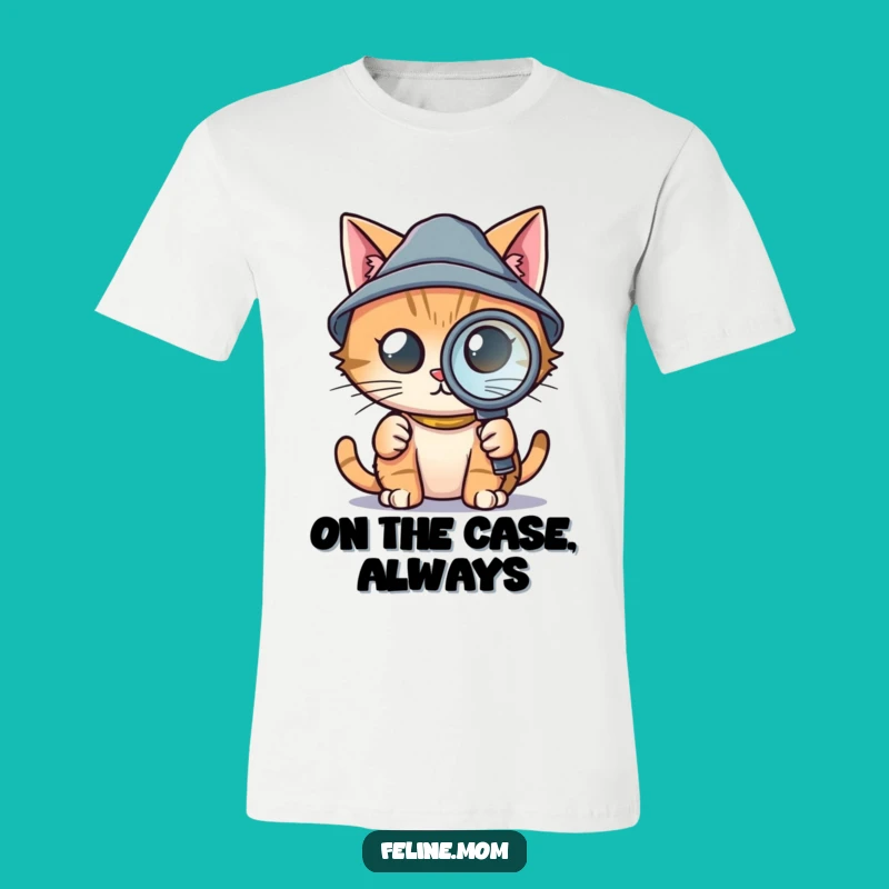Funny Detective Cat T-Shirt - Tiny Hat Sleuth, Hilarious Feline Gift!