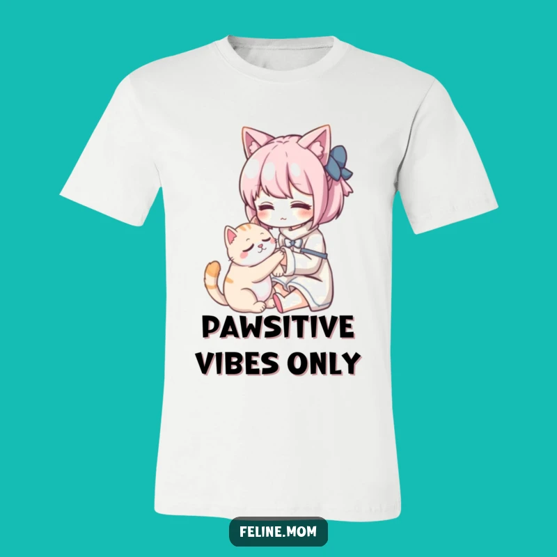 Funny Kawaii Cat Lady T-Shirt: Wear the Love of Gentle Cat Companionship