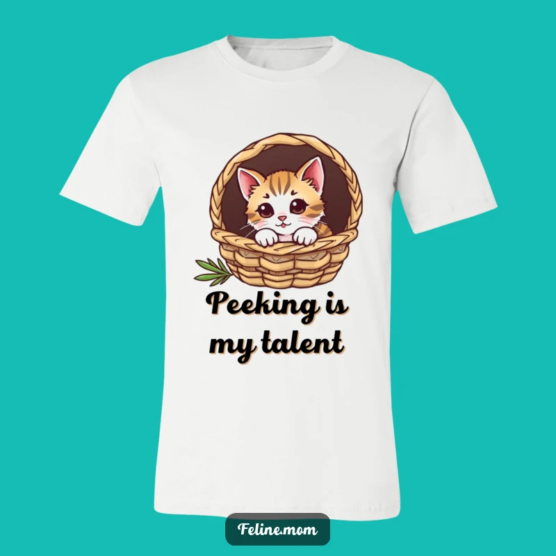 Funny Curious Cat Basket T-Shirt: Cozy & Comical Cat Lover Gift