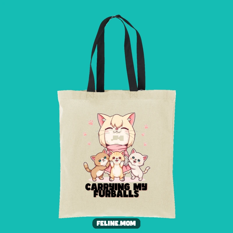 Kawaii Cat Lady Tote Bag: Juggling Kittens, Carry Cute Gift