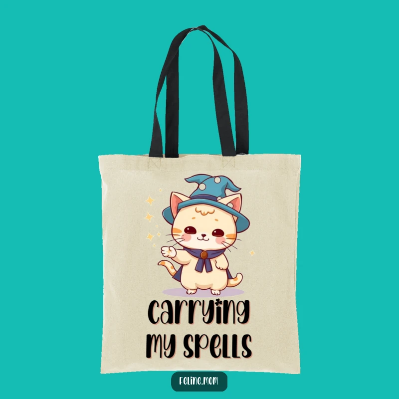 Funny Wizard Cat Tote Bag: Magical Shopping Companion, Durable Funny Gift Accessory