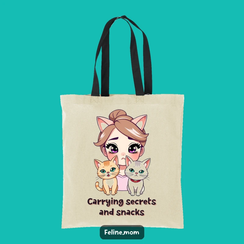 Funny Smirking Woman & Cat Tote Bag - Stylish Humor, Perfect Gift