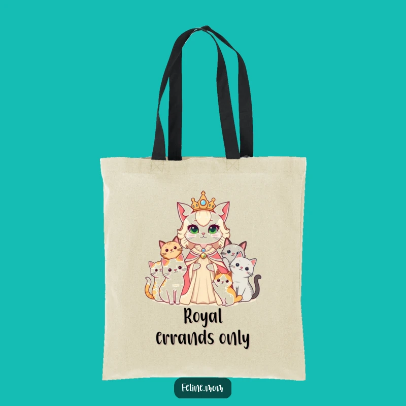 Funny Cat Lady Queen Tote Bag, Carry Your Royal Court