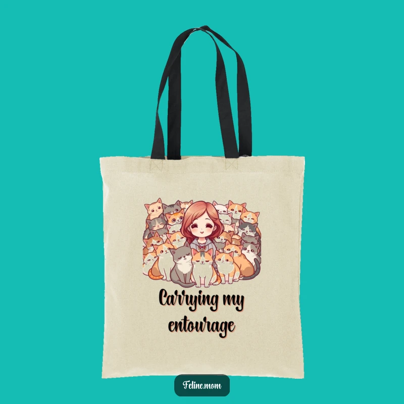 Funny Cat Mob Tote Bag - Carry Your Feline Kingdom with Style!