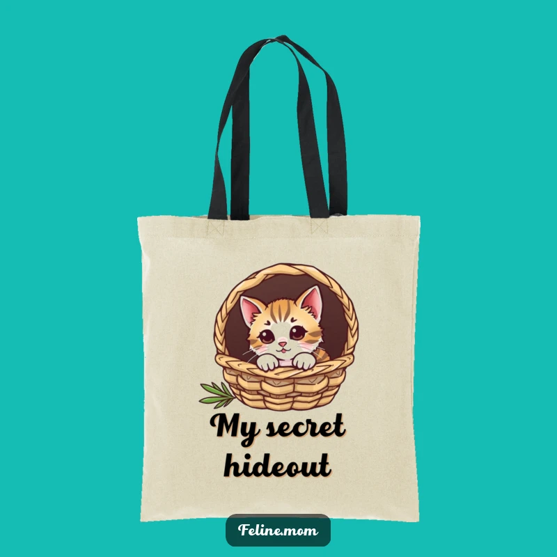 Funny Curious Cat Basket Tote Bag: Stylish & Humorous Accessory