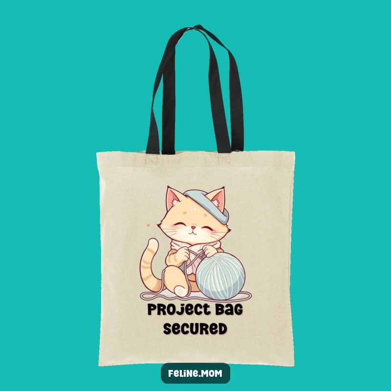 Craft Your Day: Funny Cat Lady Knitting Yarn Tote Bag